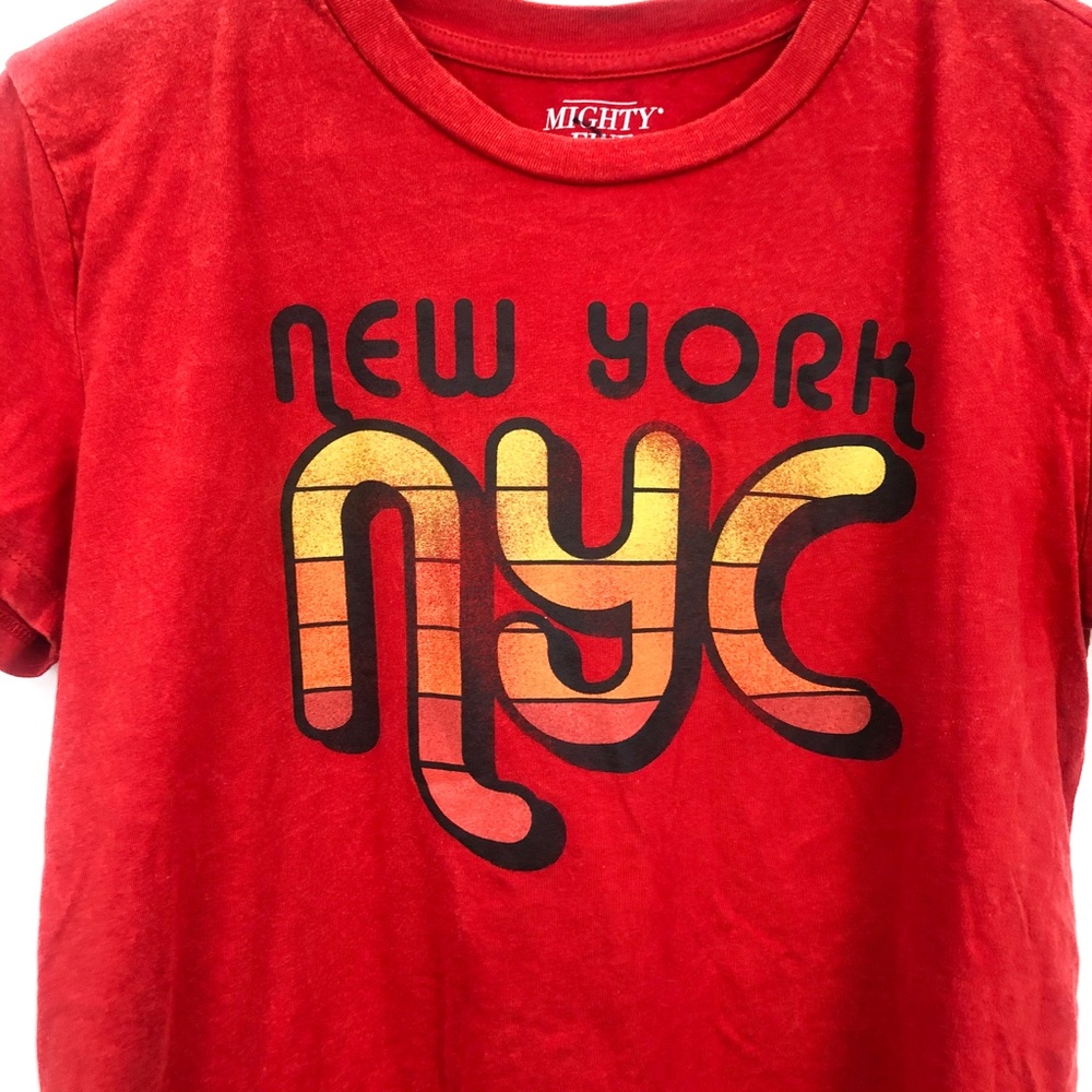 Mighty Fine Red NYC Graphic Tee Sz L - Picture 4 of 6